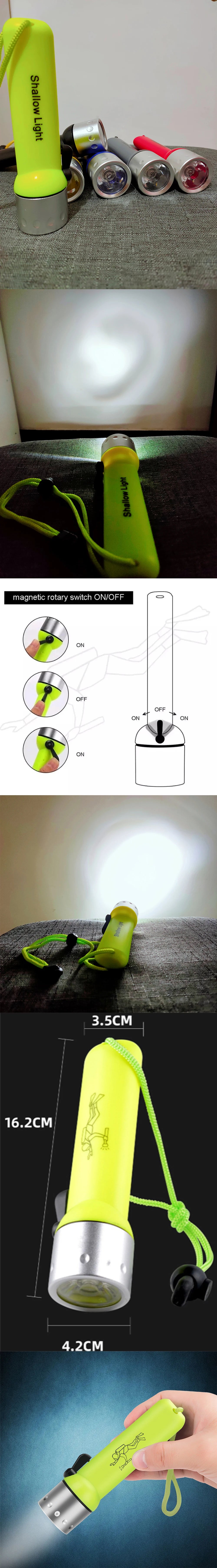 Lampe de poche de plongée professionnelle à Led, étanche, forte éclairage sous-marin, éclairage d'urgence extérieur pour la maison, lampe de poche à faisceau haut