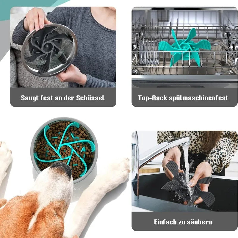 Mangeoire pour animaux de compagnie, ventouse puissante, bol Anti-étouffement pour aliments lente, pratique, facile à nettoyer, temps d'alimentation étendu pour chiens, fournitures pour animaux de compagnie