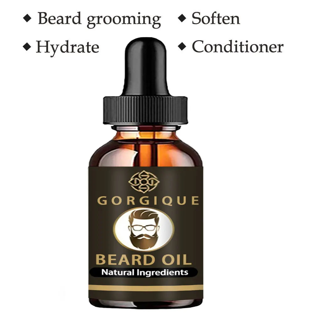 Huile naturelle pour la croissance de la barbe pour hommes, hydratante, lissante, outils de croissance des cheveux, revitalisant pour messieurs, soins pour la barbe