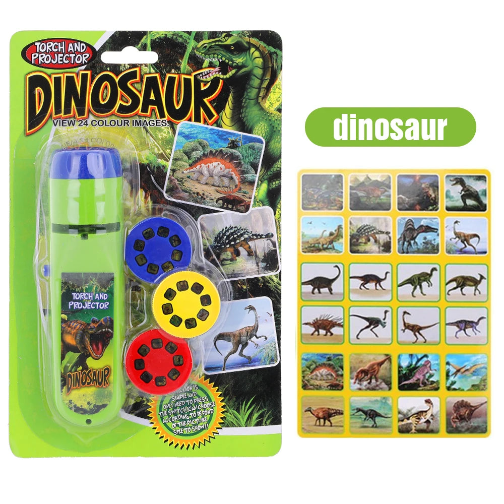 Children's Projection Flashlight, Light Projector, Cute Cartoon Dinosaur Educational Toy, Picture Light, Bedtime Learning, Fun Toys for Kids