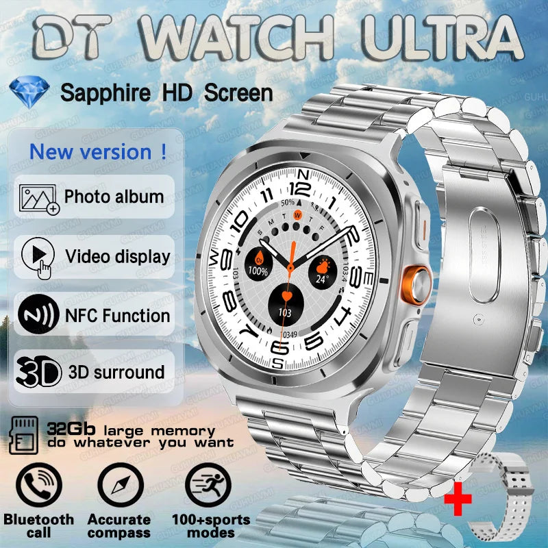2025 nouvelle montre DT 7 montre Ultra intelligente hommes 32GB mémoire vidéo GPS NFC 47mm AMOLED Fitness sport Tracker santé montres intelligentes femmes