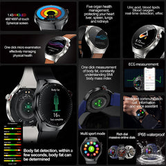 Nouvelle surveillance de la santé montre intelligente examen physique santé Wacth pression artérielle ECG + PPG Sport appel Smartwatch pour Android iOS