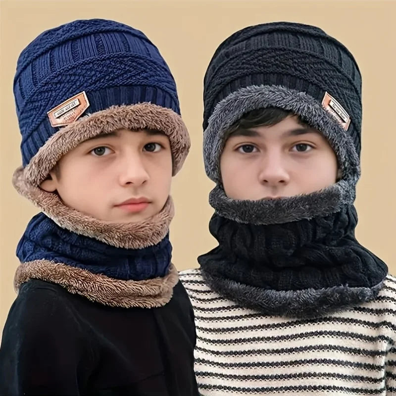 Enfants chaud tricoté chapeau écharpe ensemble enfants automne hiver chapeau doux tricoté Bonnet infantile enfants chapeau pour garçons filles