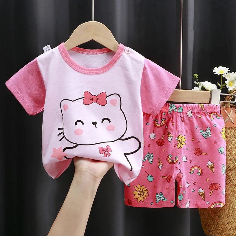 Mode bébé filles vêtements été bébé filles ensembles mignon filles T-shirt + Shorts ensembles enfant en bas âge vêtements bébé filles vêtements