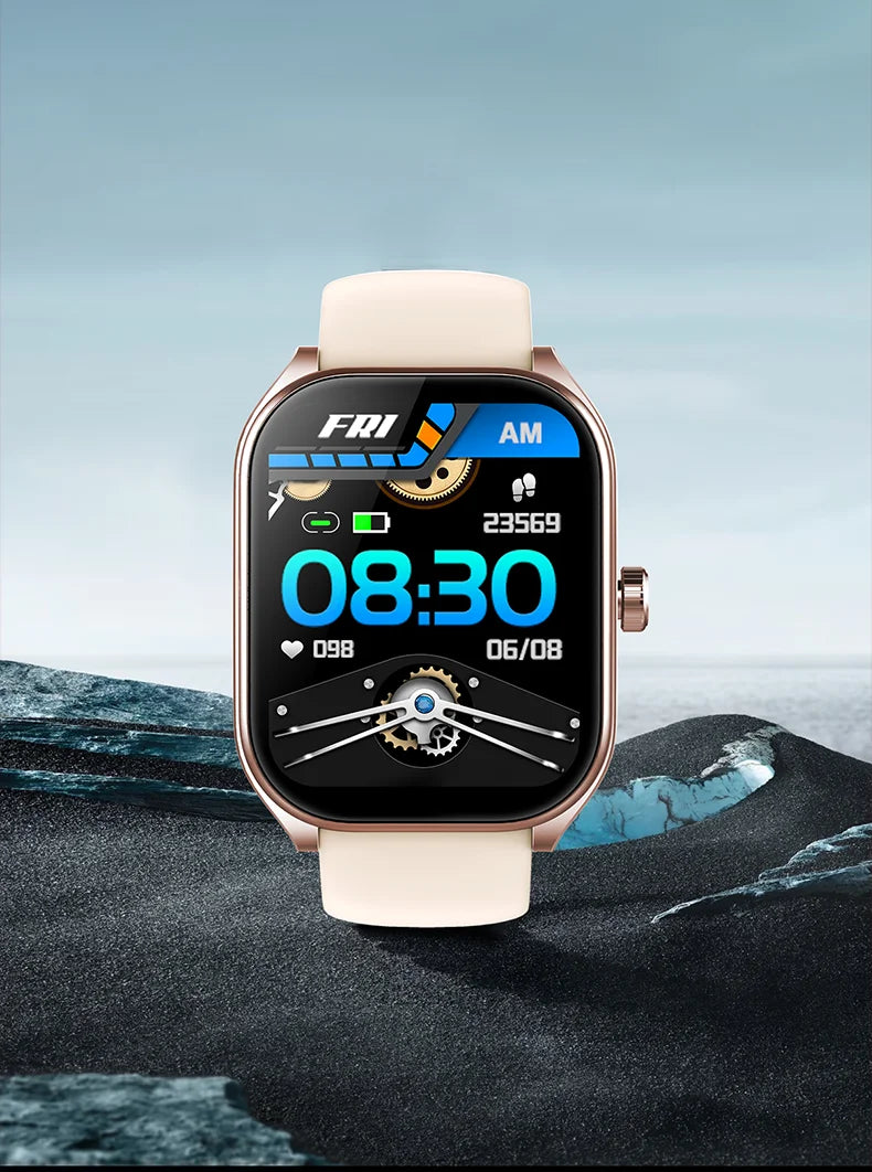 Montre intelligente 2.01 ''AMOLED écran incurvé IP68 étanche Bluetooth 5.3 appel AI Vioce Assistant Fitness Smartwatch pour hommes