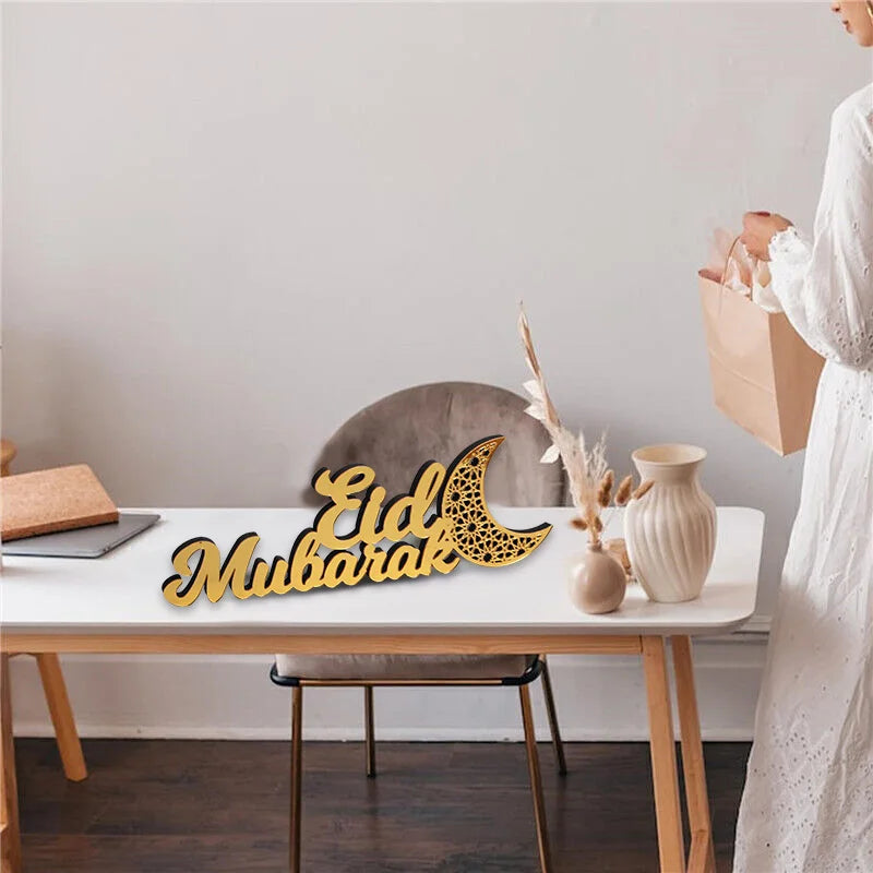 Ornement acrylique du Ramadan Mubarak 2025 Eid Mubarak Ramadan Kareem, décoration pour la maison, décor de fête musulmane islamique, cadeau Eid Al Adha
