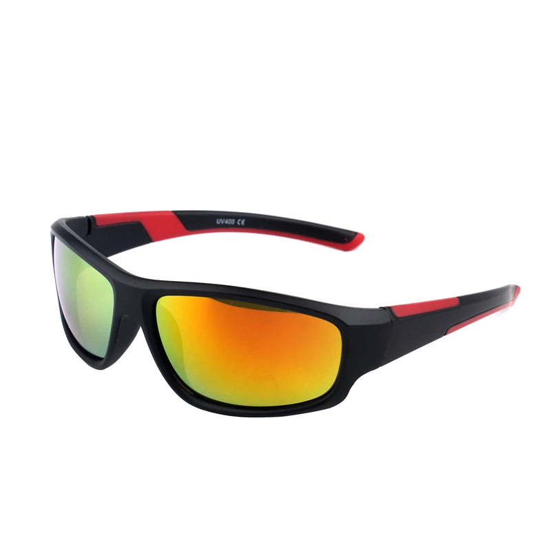 Kenbo enfants garçon Sport lunettes de soleil enfant cyclisme lunettes fille UV400 extérieur miroir lunettes pour cadeau avec étui