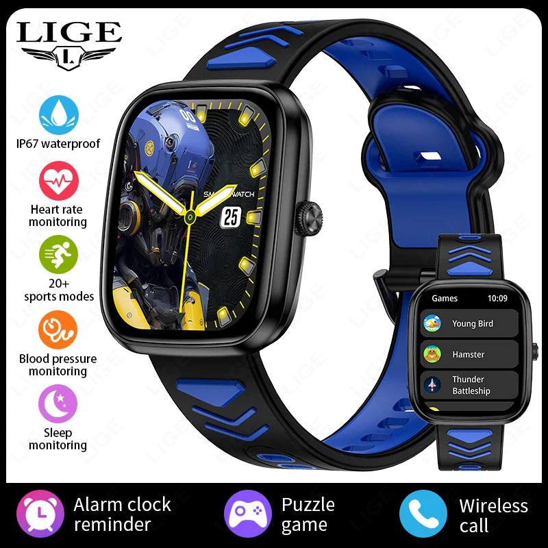 LIGE-Montre intelligente à écran tactile HD pour enfants, montre intelligente de jeux pour enfants, montre intelligente de musique, cadeau pour garçon et fille, IOS et Android, 2024