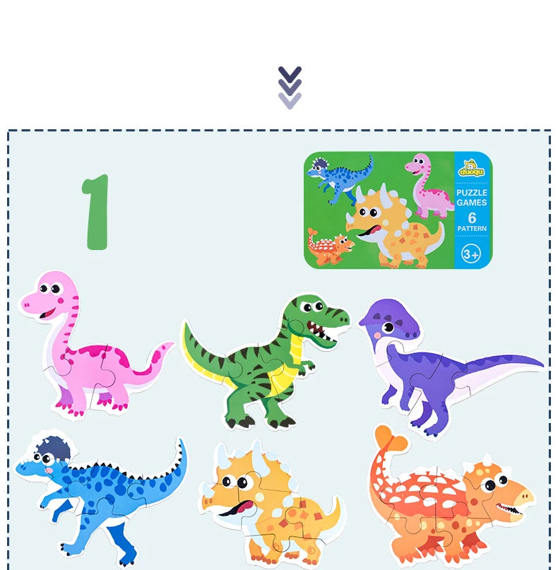 Montessori bébé Puzzle jouets éducatifs pour enfants 2 à 4 ans enfant en bas âge 3D Puzzle en bois enfants boîte de fer jeux de Puzzle jouets