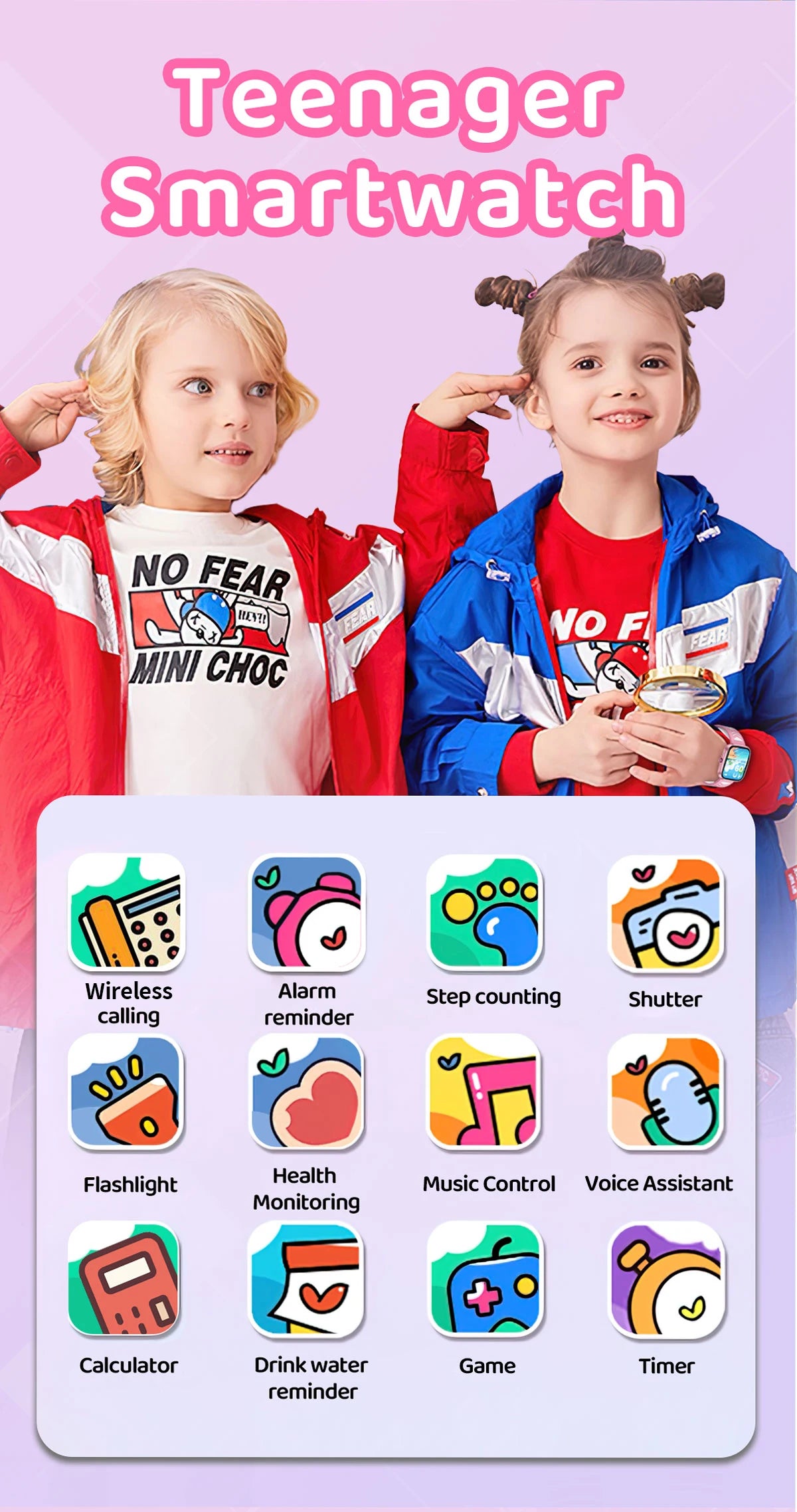 LIGE-Montre intelligente à écran tactile HD pour enfants, montre intelligente de jeux pour enfants, montre intelligente de musique, cadeau pour garçon et fille, IOS et Android, 2024