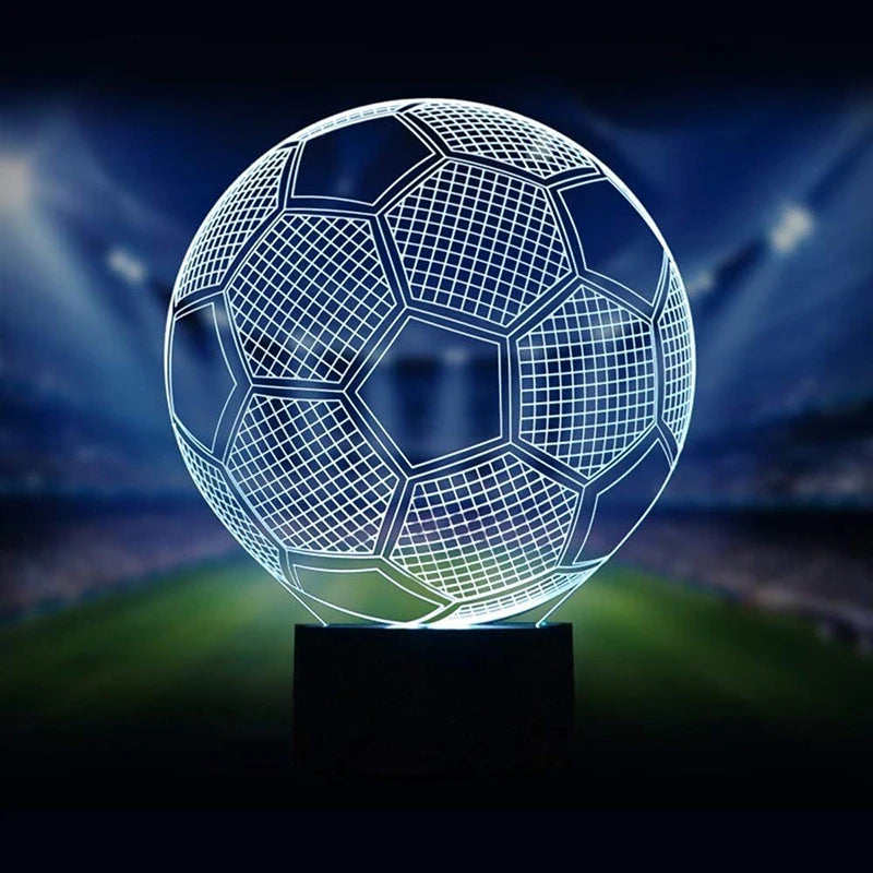 Veilleuse de Football pour enfants avec télécommande, 7 couleurs changeantes, cadeau d'anniversaire, de noël, de saint-valentin, Fan de Sport pour garçons et filles