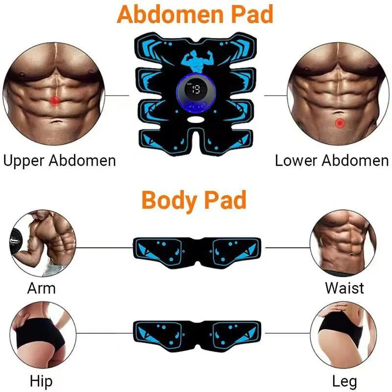 Masseur musculaire rechargeable USB bras ABS 3 en 1, coussin d'entraînement sans fil intelligent, Fitness, entraînement Abdominal, corps électrique