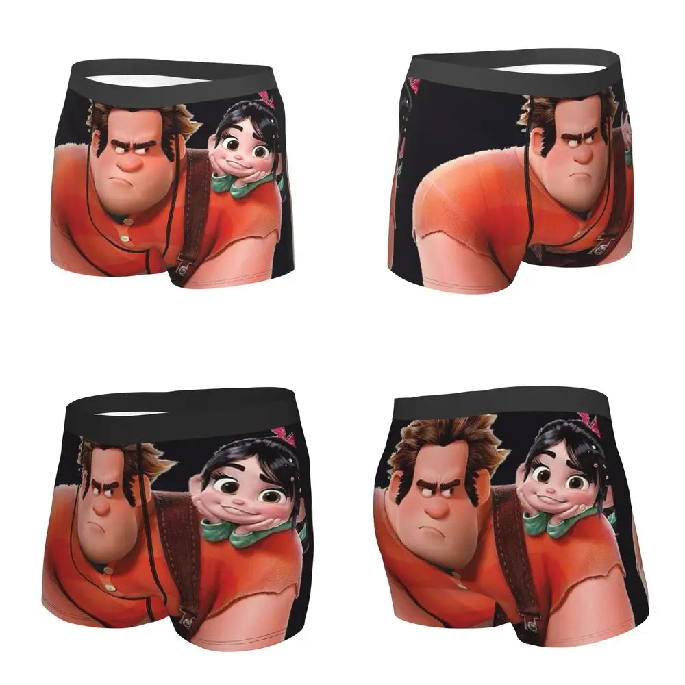Wreck-It Ralph Men's Boxer Briefs, Breathable Underwear for Men, Boyfriend Gift