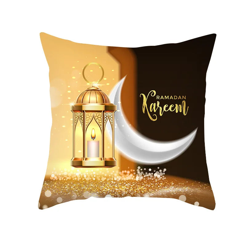 Taie d'oreiller décorative pour Ramadan Eid Mubarak, housse de coussin de canapé pour la maison, cadeaux de mosquée musulmane islamique, 2025