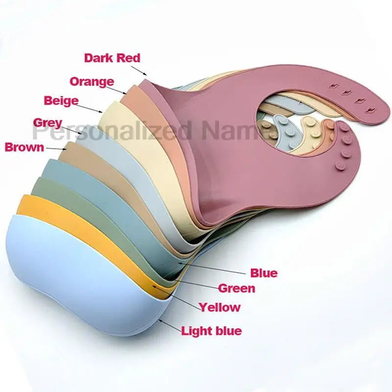 Bavoir en Silicone pour bébé et enfant en bas âge, imperméable, souple, avec poche de chargement, pour garçons et filles, Logo personnalisé gratuit