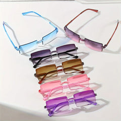Lunettes de soleil rectangulaires pour femmes et hommes, 6 pièces, mignonnes, couleur bonbon, nuances décoratives, UV400