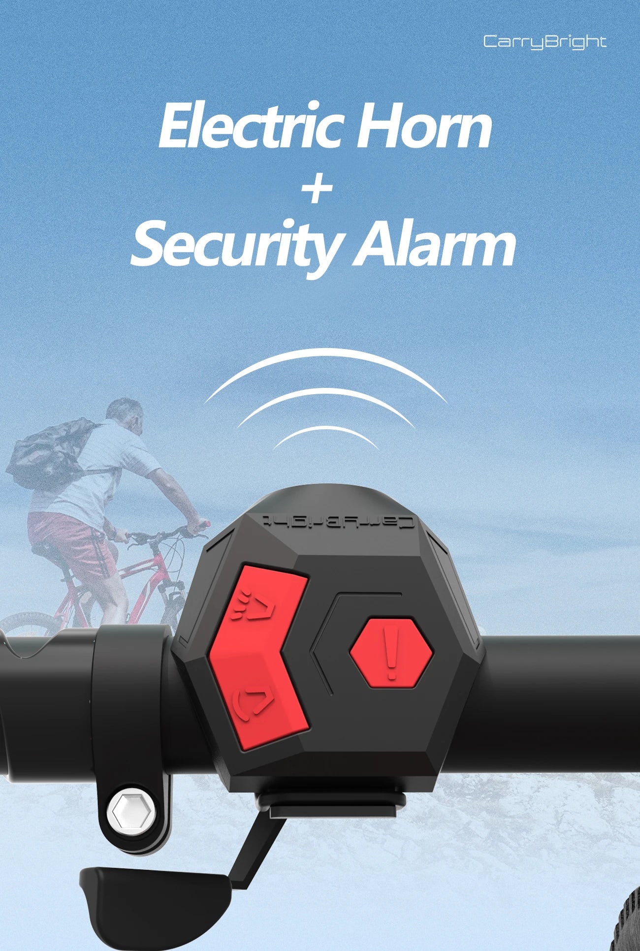 Klaxon électronique de vélo, sonnette Rechargeable par USB pour guidon de vélo, anneau d'alarme de cyclisme, klaxon fort de 120db, cloche antivol pour scooter