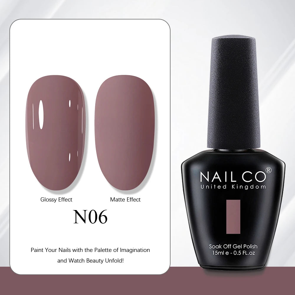 NAILCO 15ml Vernis à ongles Gel Vernis Semi Permanent UV Gel Vernis manucure Vernis Nail Art Nude Gel Poliish
