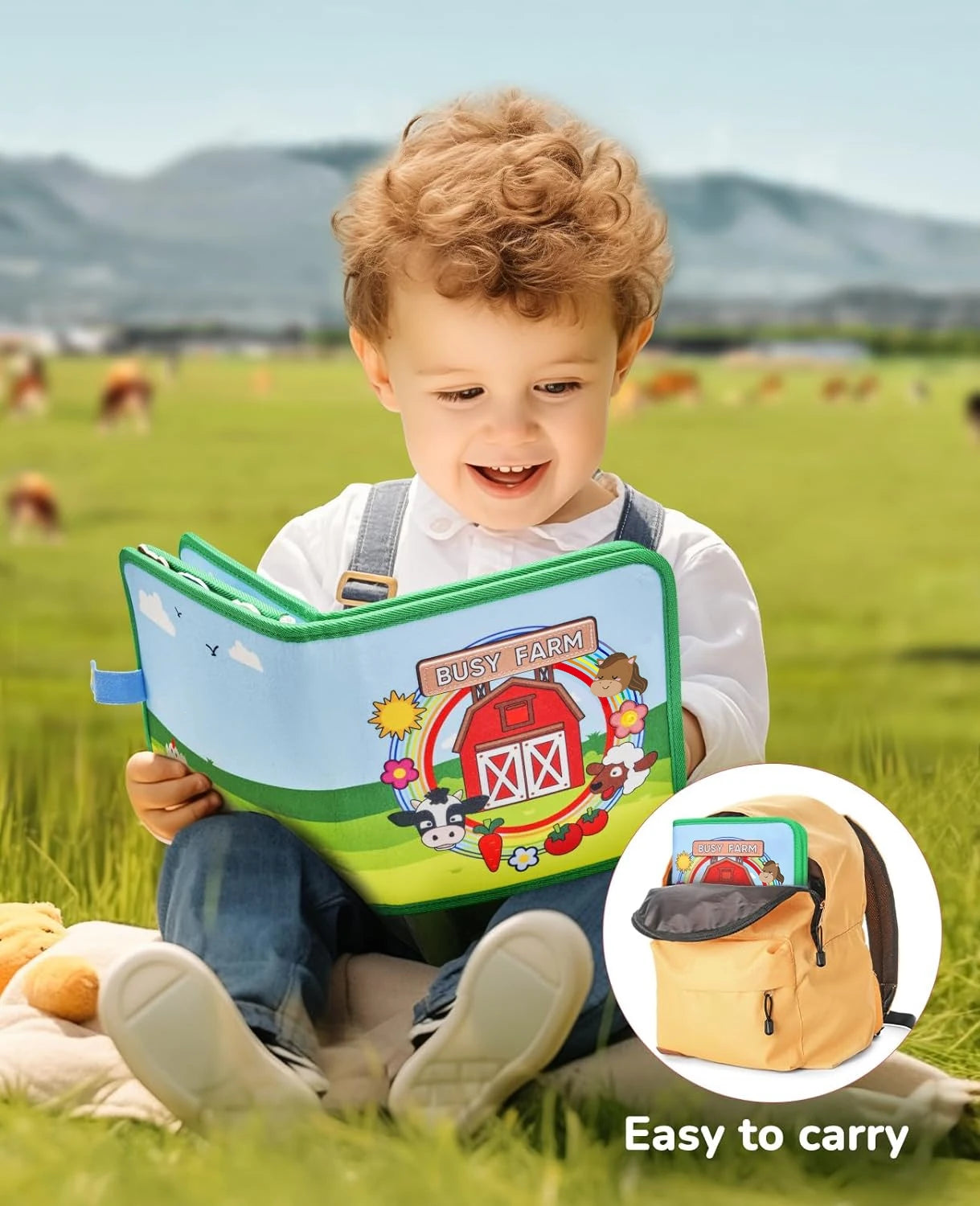 Livres silencieux Montessori pour les tout-petits, livre d'activités douces, livre en tissu feutré, jouet de voyage sensoriel avec activités d'apprentissage