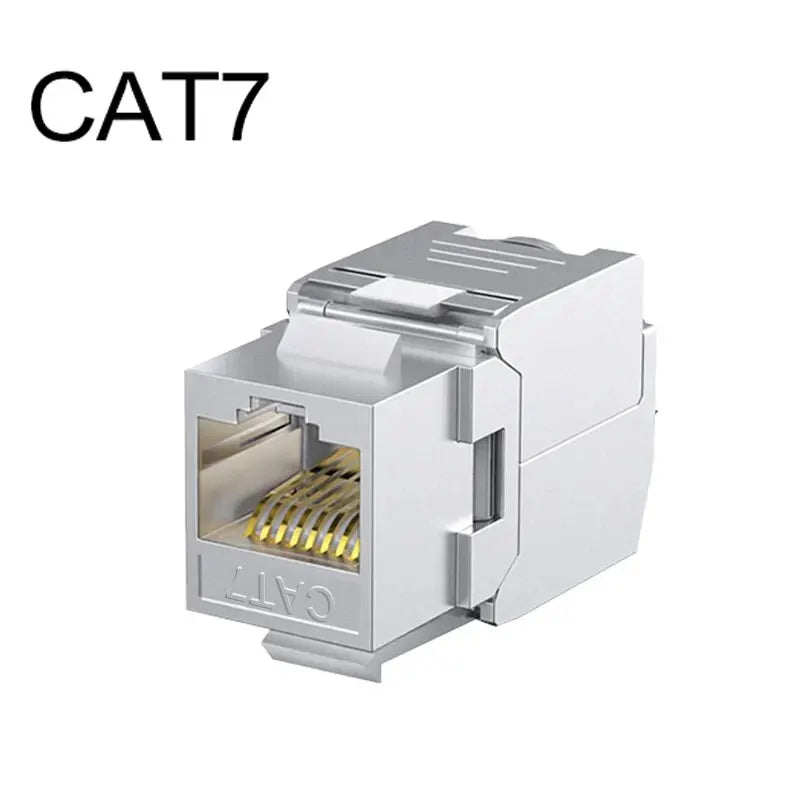 ZOERAX Cat6a Cat7 Keystone Jack Cat7 RJ45 STP Toolless Type Zinc Alloy Module Adapter Coupler Plugs for 22 to 26 AWG