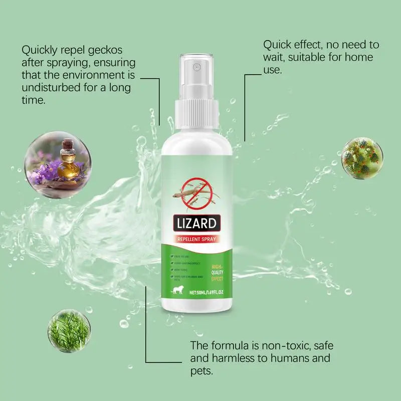 Répulsif pour rongeurs d'intérieur, 50ml, répulsif pour lézards, huile de lavande, Spray Gecko, puissant, dissuasion des reptiles, répulsif sûr pour animaux de compagnie