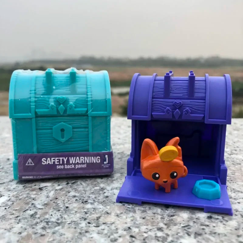 Animal Jam Treasure Chest, Adopt a Mini Animal Figurine, Cute Doll, Collectible Blind Box, Toy, Children's Birthday Gifts