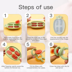 Sucette de dentition en silicone avec couvercle pour bébé, mangeoire à fruits et légumes, sucette à mordre, grignoteuse, ustensiles d'alimentation, complément alimentaire
