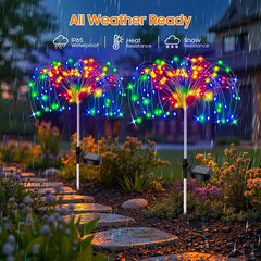 Le Patio solaire extérieur 420LED allume les lumières imperméables de paysage de fleur de feu d'artifice pour la voie de pelouse de cour