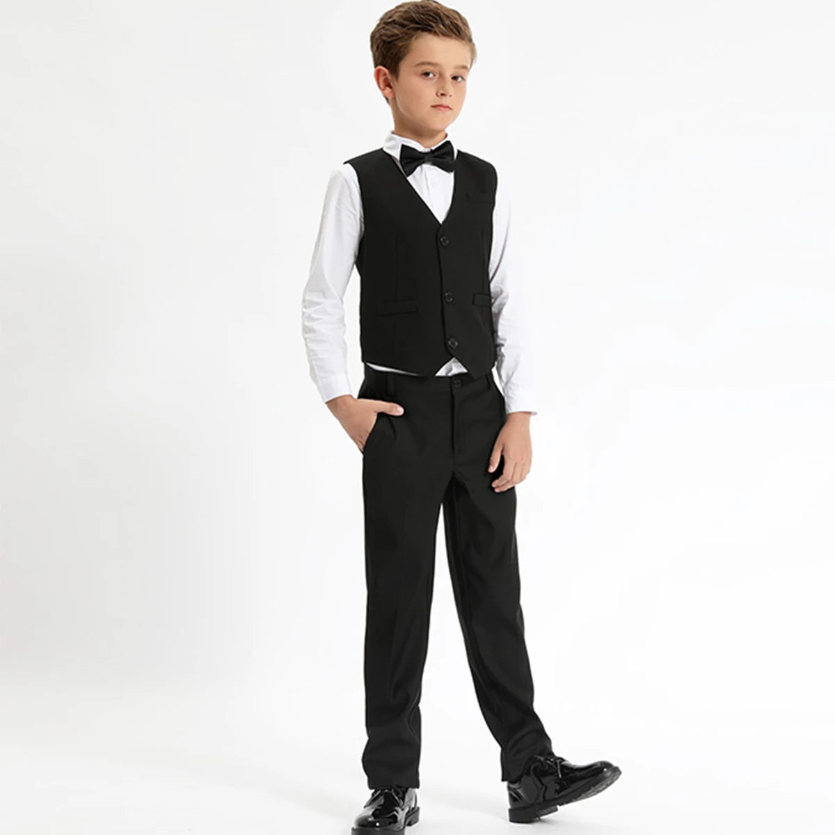 Pantalons pour enfants, uniformes scolaires noirs pour adolescents, pantalons formels à taille réglable, bleu marine, gris, vêtements cadeaux d'anniversaire