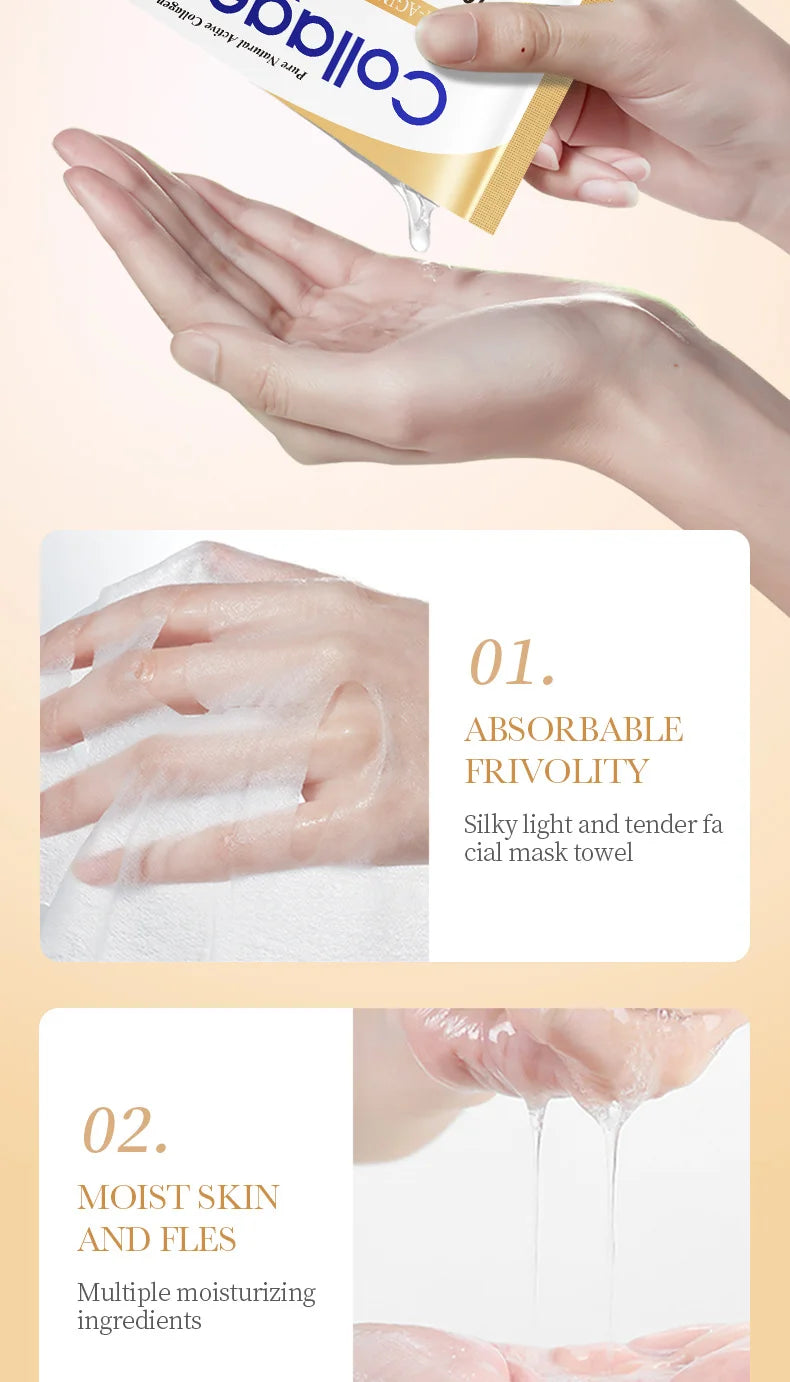 Masque Facial Anti-rides au collagène, 10 pièces, Anti-vieillissement, estompe les ridules, peau ferme, hydratant, éclaircissant, soins de la peau, cosmétiques coréens