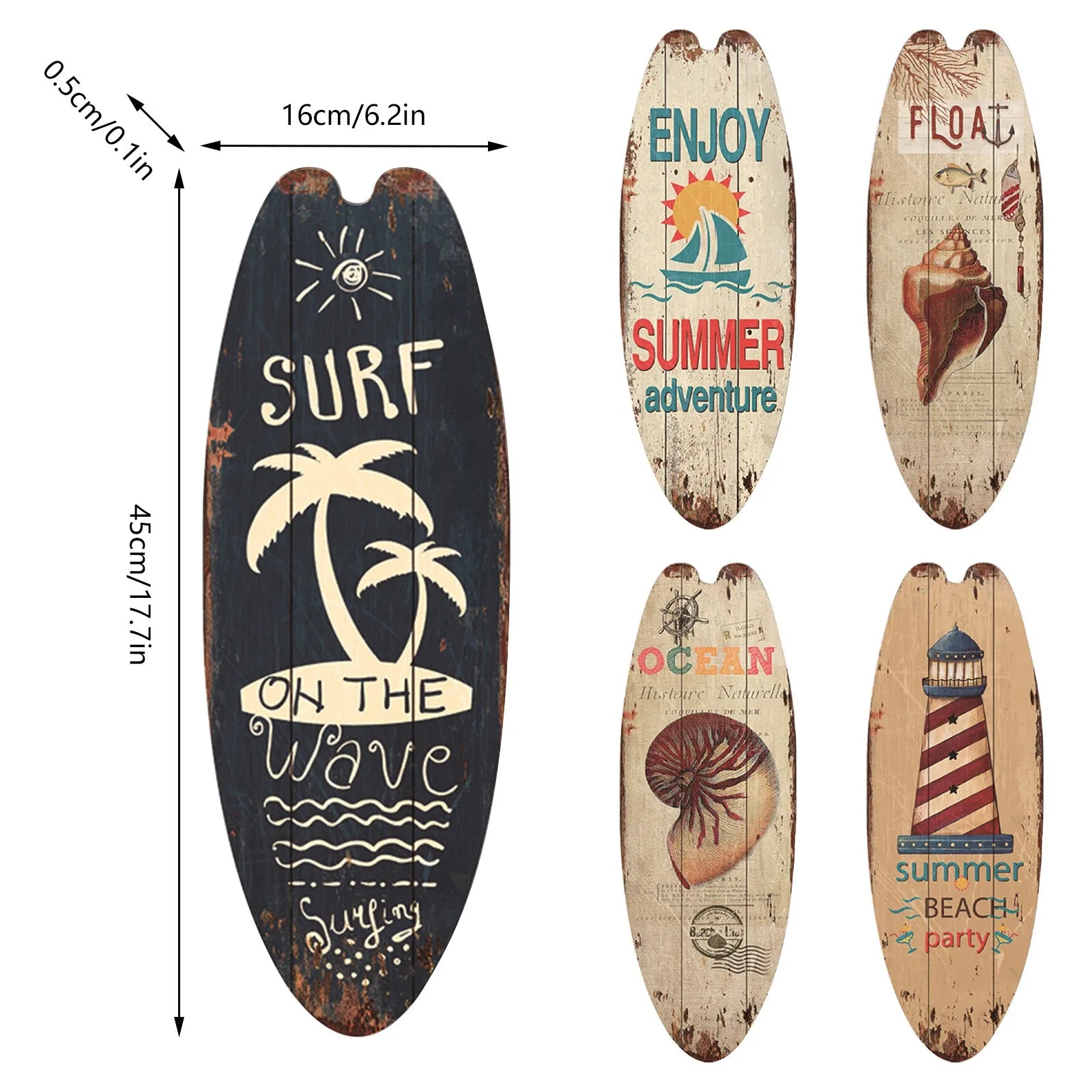 Planche de Surf en Bois, Décor de ixà Domicile, Bar, Festival, Tendance Décontractée, Panneau en Bois, Style Plage, Rétro