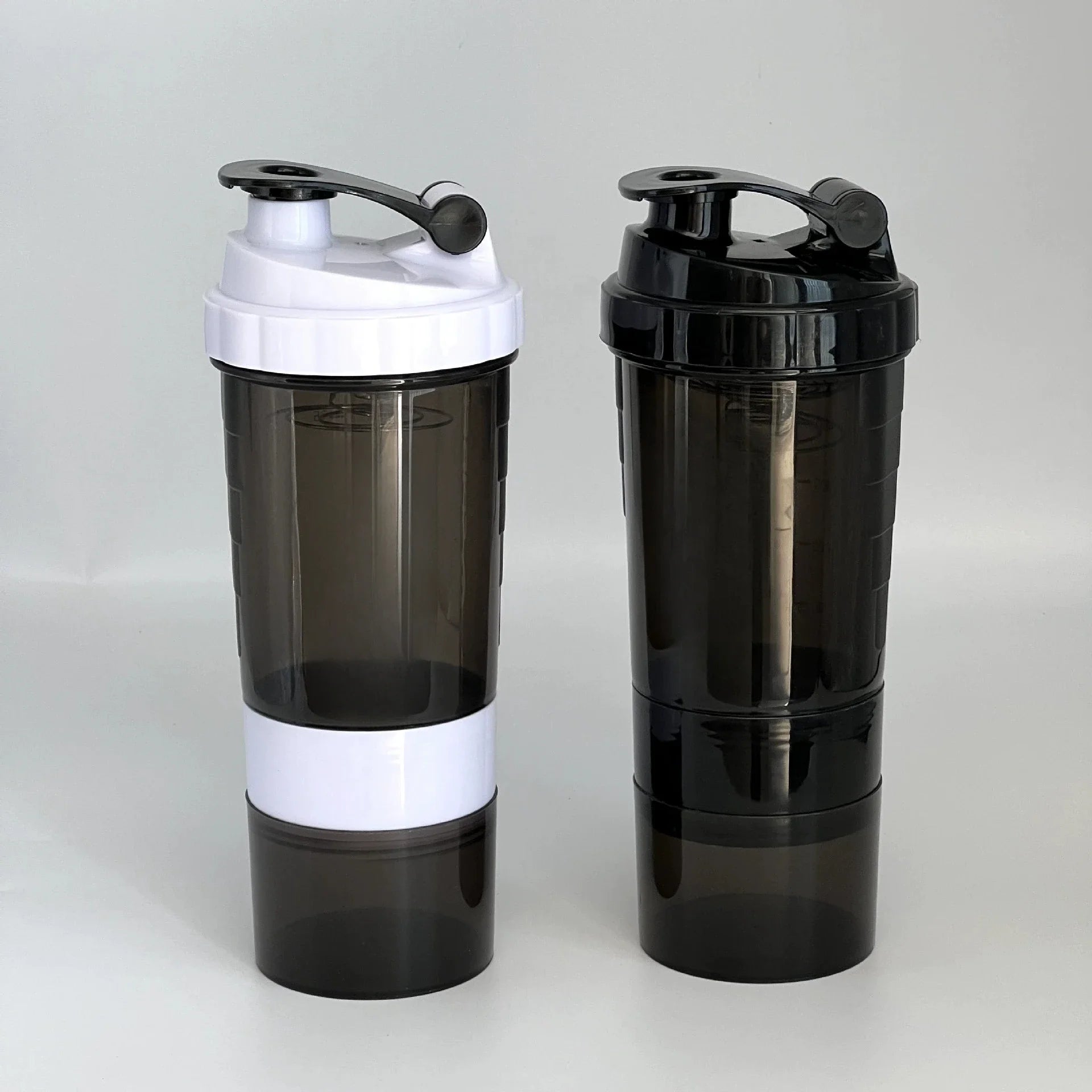 Bouteille de protéines Shaker à 3 couches, tasse à secouer la poudre, bouteille d'eau, tasse de mélange en plastique, bouteille d'exercice de musculation