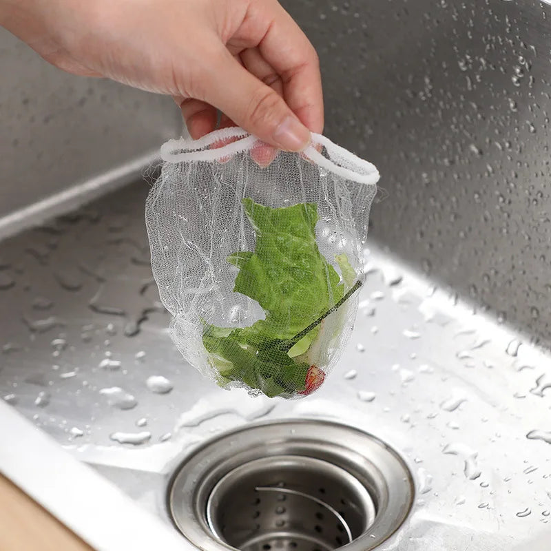 Disposable Sink Strainer Mesh Bags, 200/100/30 Pieces, Kitchen Sink Strainer, Drain Hole, Anti-Clogging Trash Bag, Cleaning Net