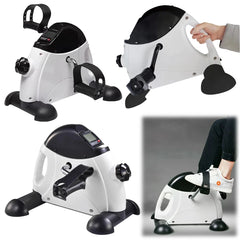 Mini entraîneur de bras et de jambes de vélo d'exercice, machine d'exercice de pédale de pied réglable, écran LCD, entraîneur de pédale portable pour le bureau à domicile