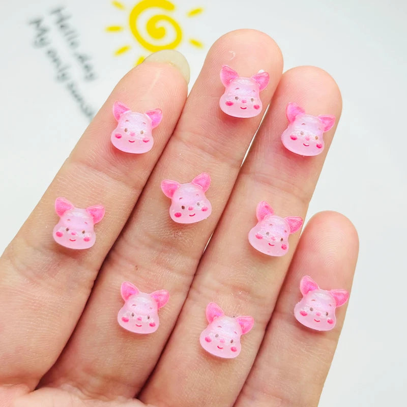 50 pièces nouveau Kawaii dessin animé animal résine dos plat Scrapbook Figurine bricolage arc décor manucure accessoires artisanat A91