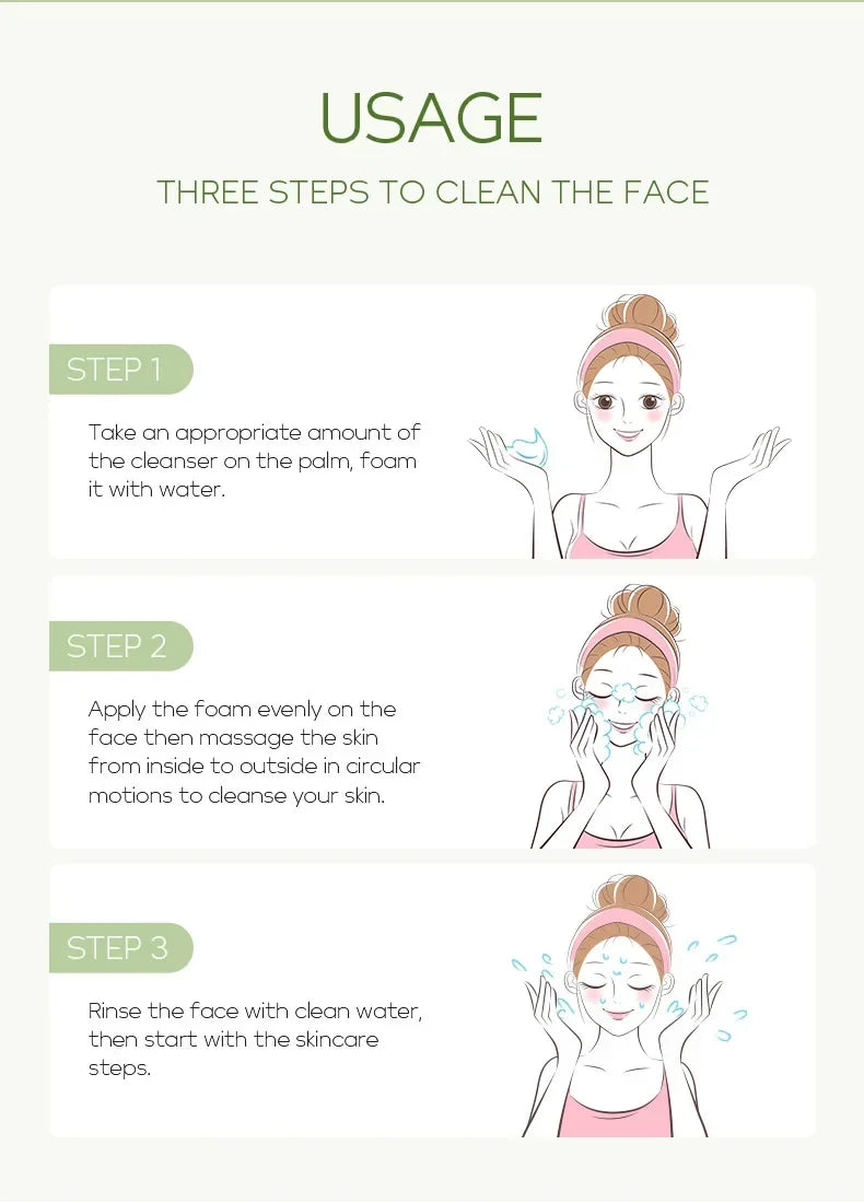 Nettoyant pour le visage à la vitamine C, nettoyage en profondeur, hydratant, élimination des points noirs, soins de la peau, mousse de lavage du visage, soins pour la peau