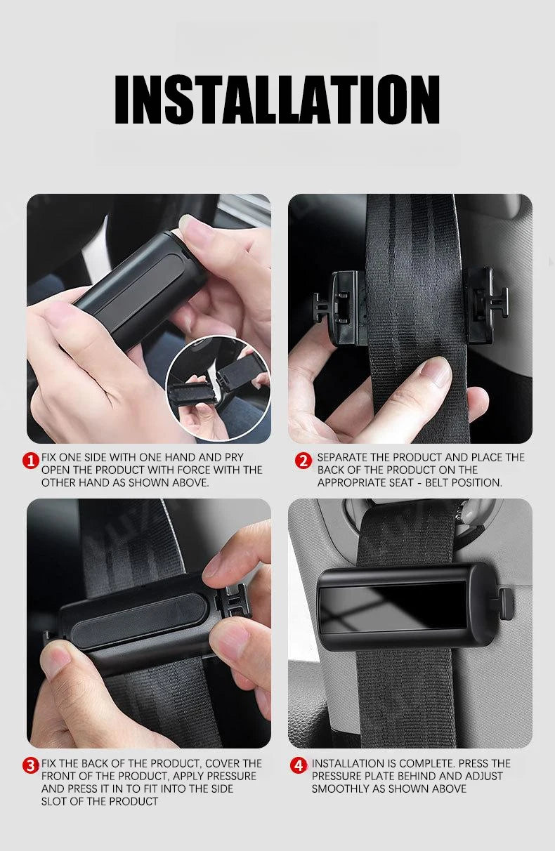Ajusteur de ceinture de sécurité de voiture, réglage libre de la sangle d'épaule automatique, Clip de ceinture de sécurité pour les voyages, soulage la pression/Friction