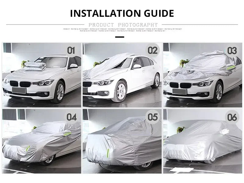 Full car cover, indoor and outdoor protection, sunshade, dustproof, UV-resistant, universal for sedans and SUVs