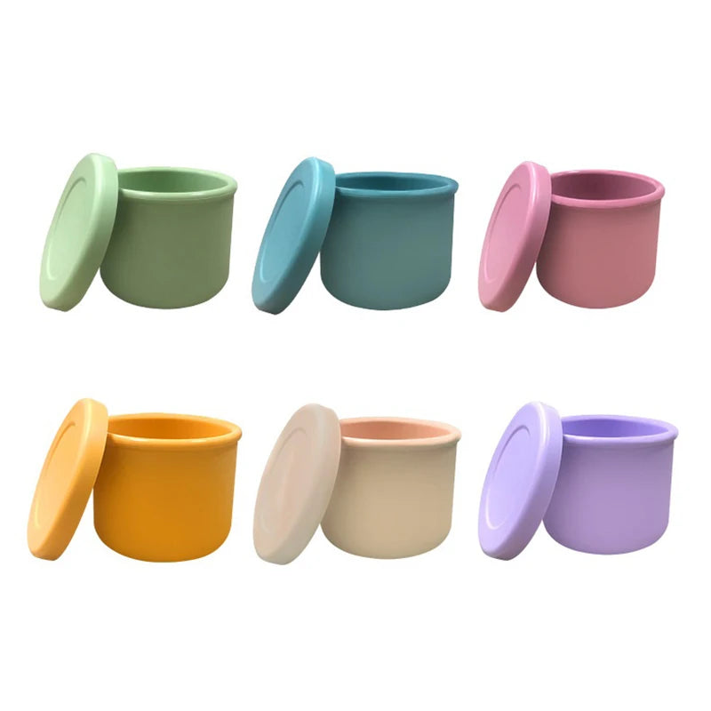 Boîte à déjeuner de 250ML pour enfants, récipient à salade, boîte à déjeuner antiadhésive en Silicone avec couvercle, boîte à Bento réutilisable, moule à glaçons