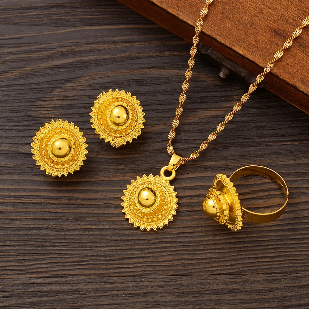 Bijoux Érythréens et Éthiopiens pour Femmes, Pendentif de la raq, Colliers, Boucles d'Oreilles, Bague, Chaîne de Sauna, Document en Or, Cadeau de Produits de Désherbage Africain