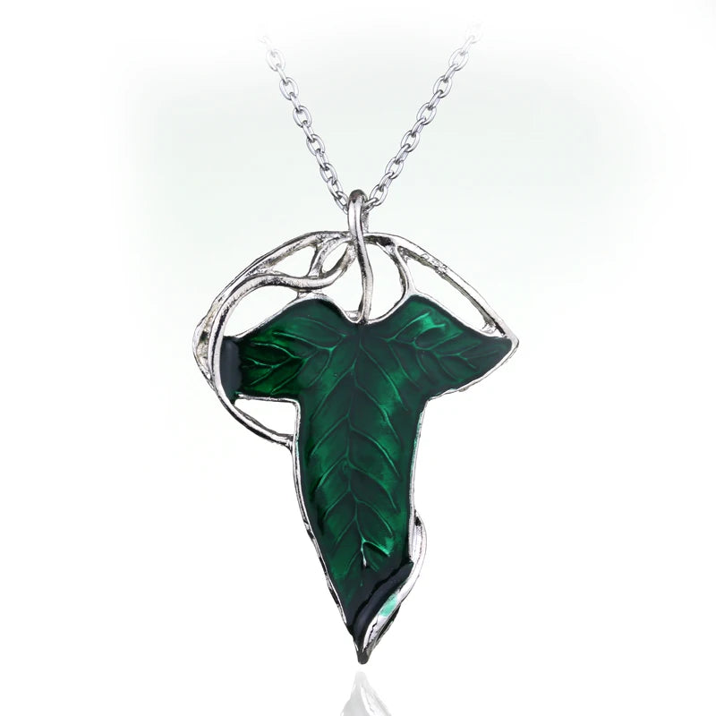 Green leaf elf brooch of Lorien, Tolkien Galadriel Legolas Frodo Baggins Aragorn tree enamel badge film jewelry wholesale