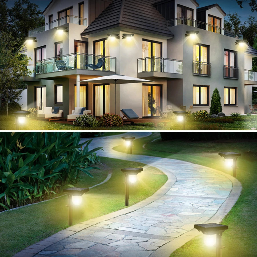 Lampes solaires extérieures jardin solaire alimenté applique étanche capteur de mouvement voie lumière paysage chemin cour arrière-cour pelouse