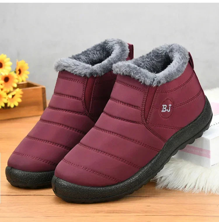 Bottes d'hiver imperméables pour femmes, bottines de neige en peluche, chaudes, noires, chaussures à plateforme en coton pour Couple, nouvelle collection 2023