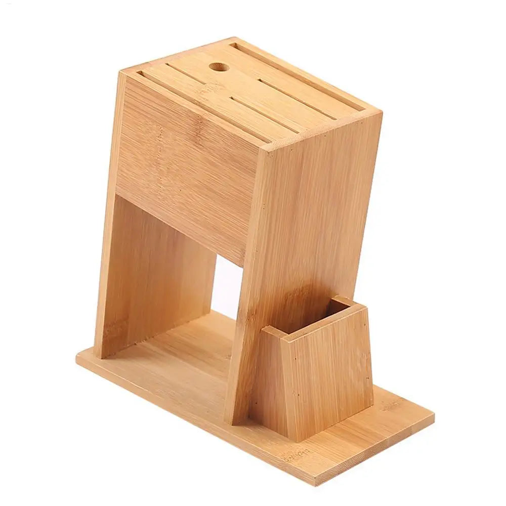Support de bloc de couteaux en bambou pour la cuisine, support de coupe multifonctionnel, support de rangement de couteaux multifonctionnel pour fournitures de cuisine