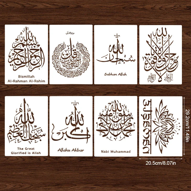 Pochoirs à écriture arabe islamique 29x21cm, bricolage, peinture murale, Scrapbook, gaufrage, Album, modèle de carte en papier, décor du Ramadan Eid Mubarak