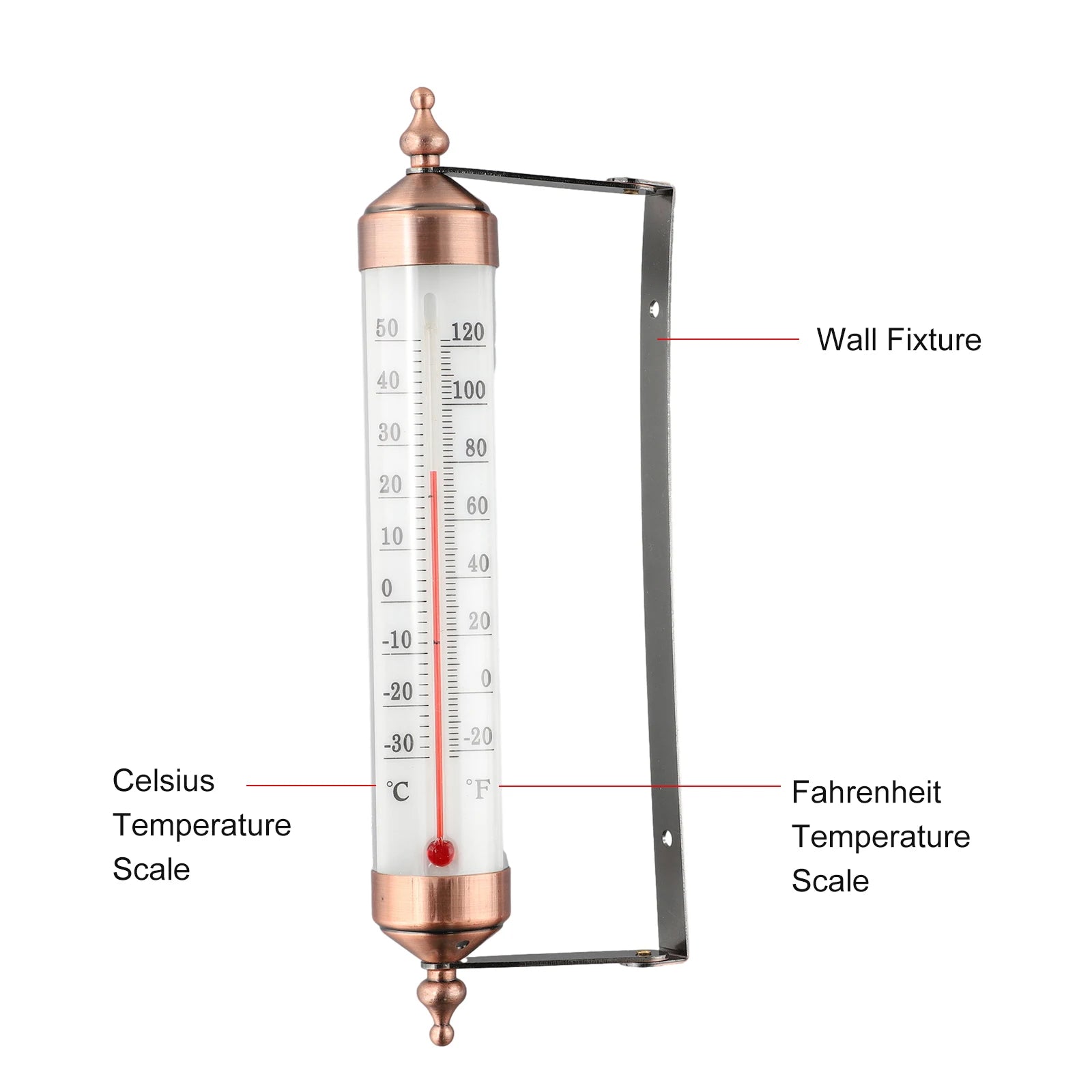 Therye.com-Thermomètres extérieurs, effet bronze, mur extérieur, serre, terrasse solaire, jardin extérieur