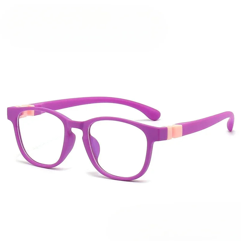 Children's silicone blue light blocking glasses, computer glasses, ultra-light frame, eye protection glasses, for kids, boys, and girls