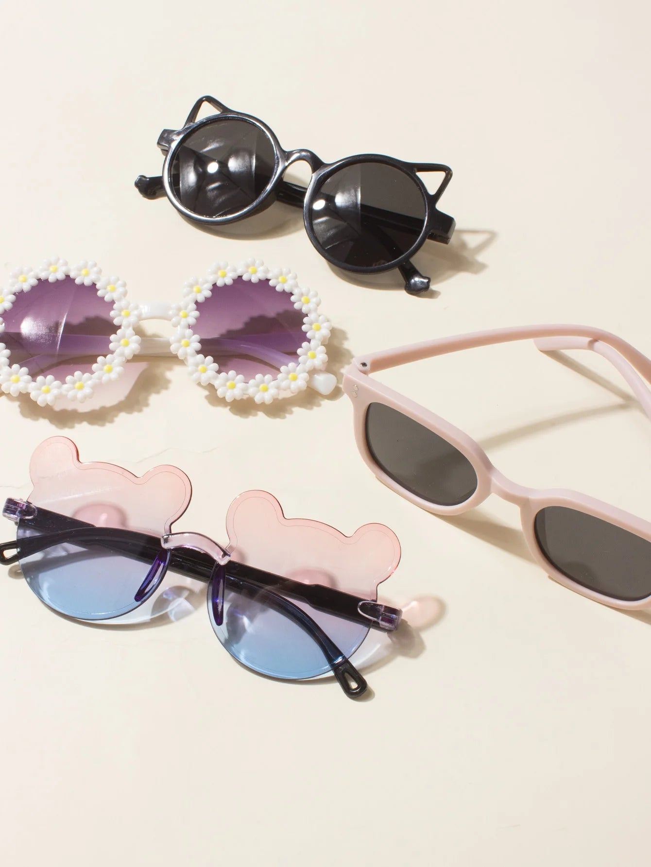 Lunettes de soleil pour bébé, 4 pièces, lunettes de soleil pour bébé garçon et fille, Cool, mignon, cadeau de lunettes de soleil pour bébé, accessoires de printemps, accessoires d'été
