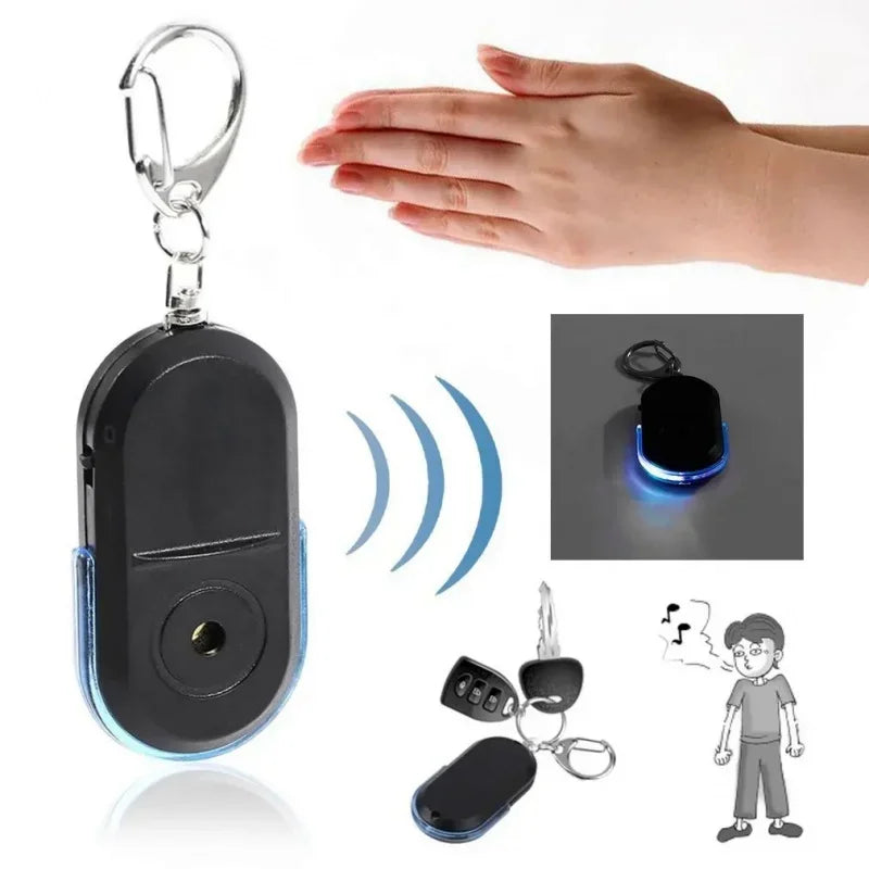 Smart Trouver Locator Anti-Lost Key Finder Porte-clés Sifflet Bip Sound Control LED Torche Portable Clé De Voiture Mini Finder