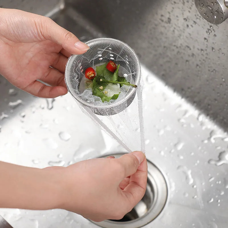 Disposable Sink Strainer Mesh Bags, 200/100/30 Pieces, Kitchen Sink Strainer, Drain Hole, Anti-Clogging Trash Bag, Cleaning Net